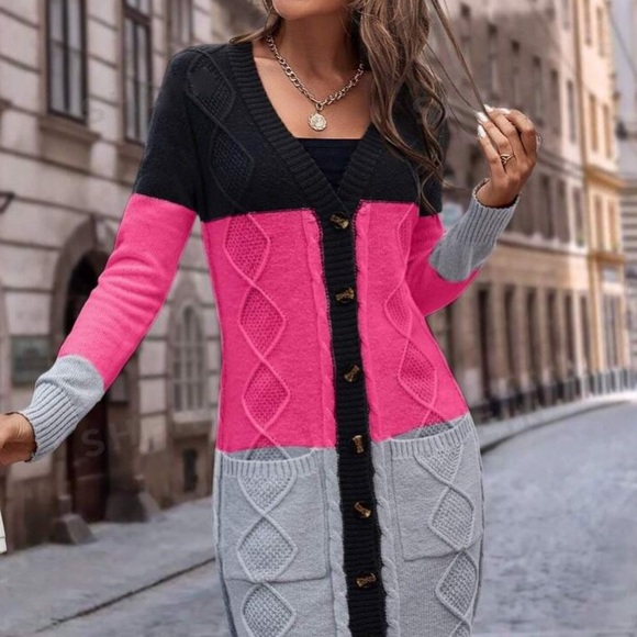 Nwt, Lavishly Paris Multicolored Open Front Cardigan Coat. - Picture 12 of 16